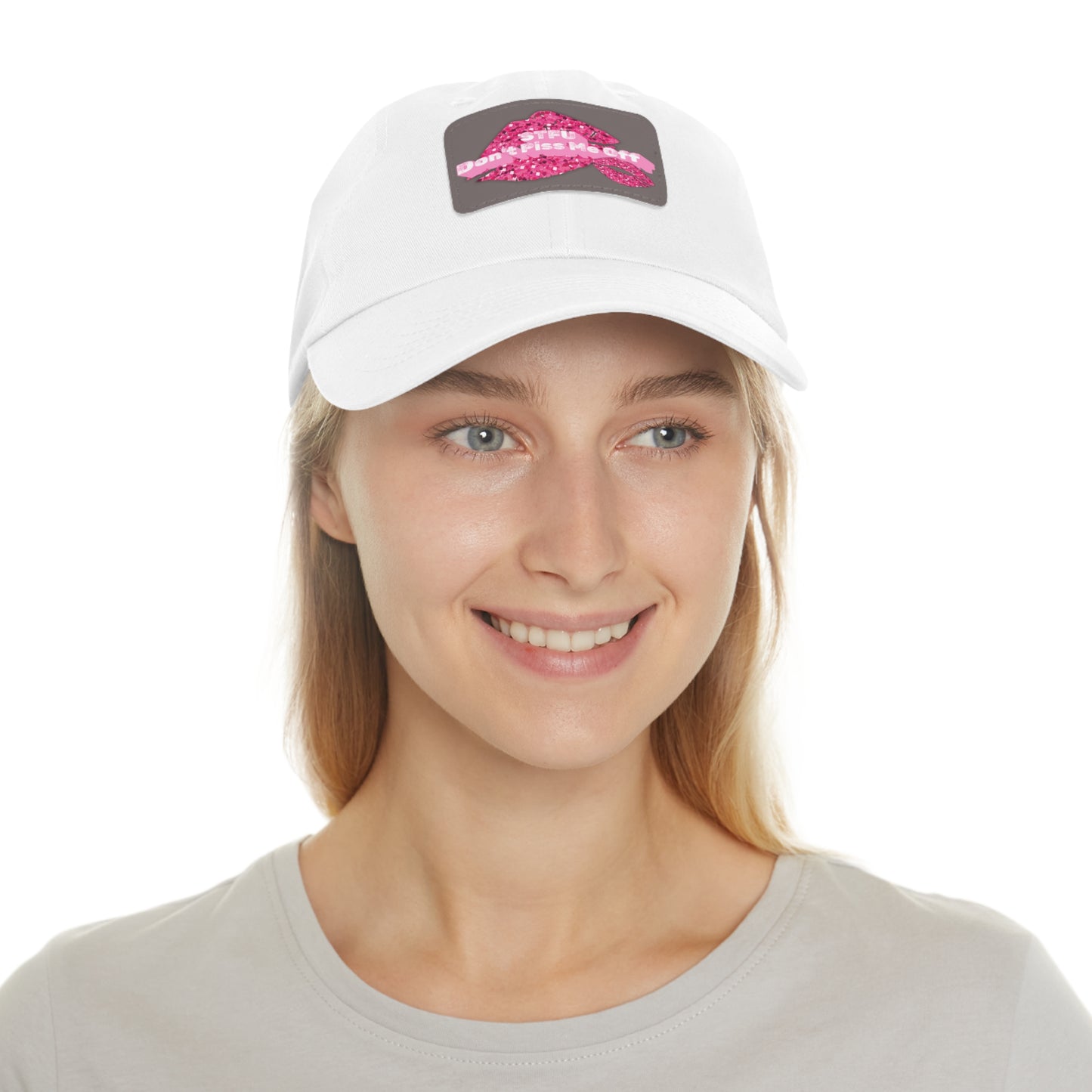 STFU Funny quotes baseball cap Hat with Leather Patch (Rectangle)