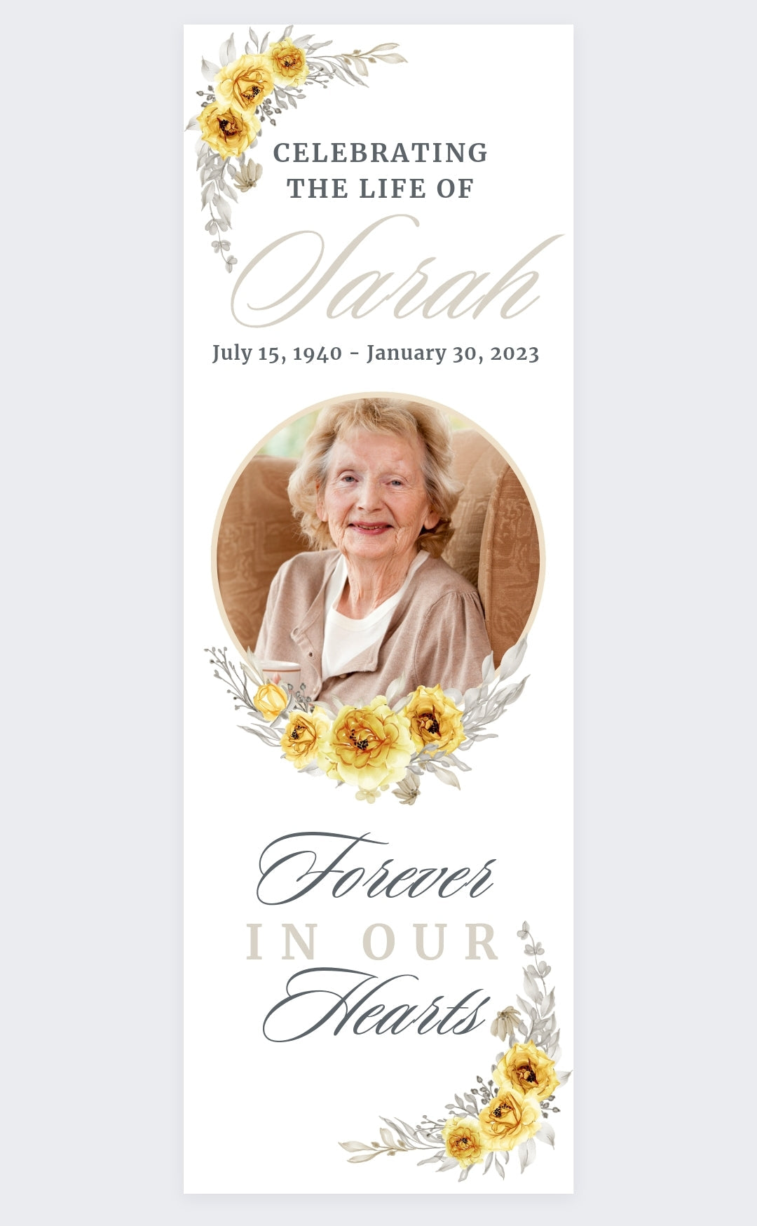 Funeral Memorial Vinyl Banner - 2 Day turnaround