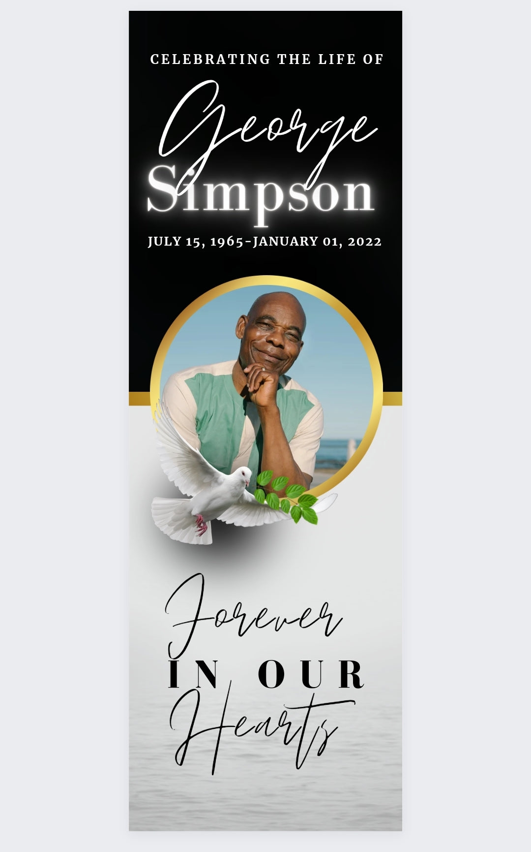 Funeral Memorial Vinyl Banner - 2 Day turnaround