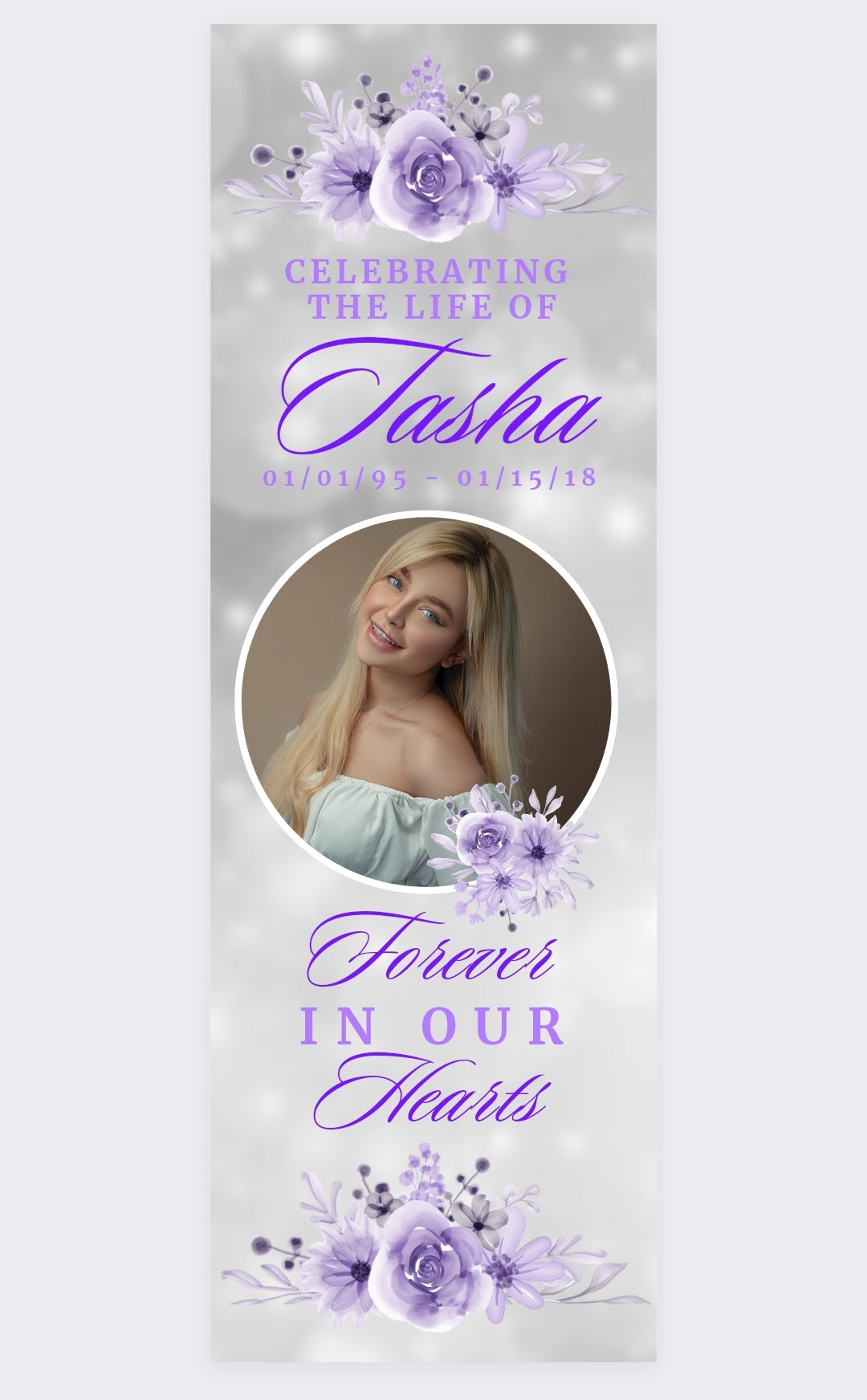 Funeral Memorial Vinyl Banner - 2 Day turnaround