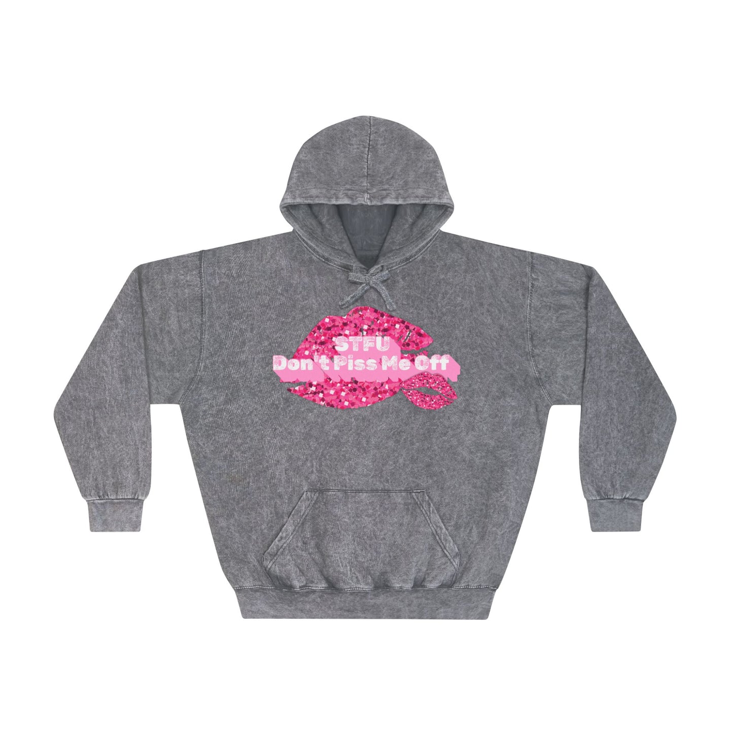 Funny Quote STFU Sweatshirt, Gift for Sarcastic Friend, Crewneck Jumper, Humorous Unisex size Mineral Wash Hoodie