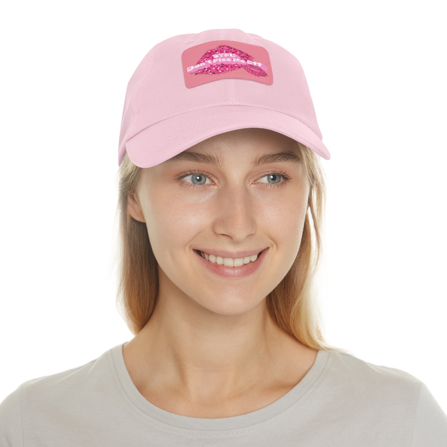 STFU Funny quotes baseball cap Hat with Leather Patch (Rectangle)