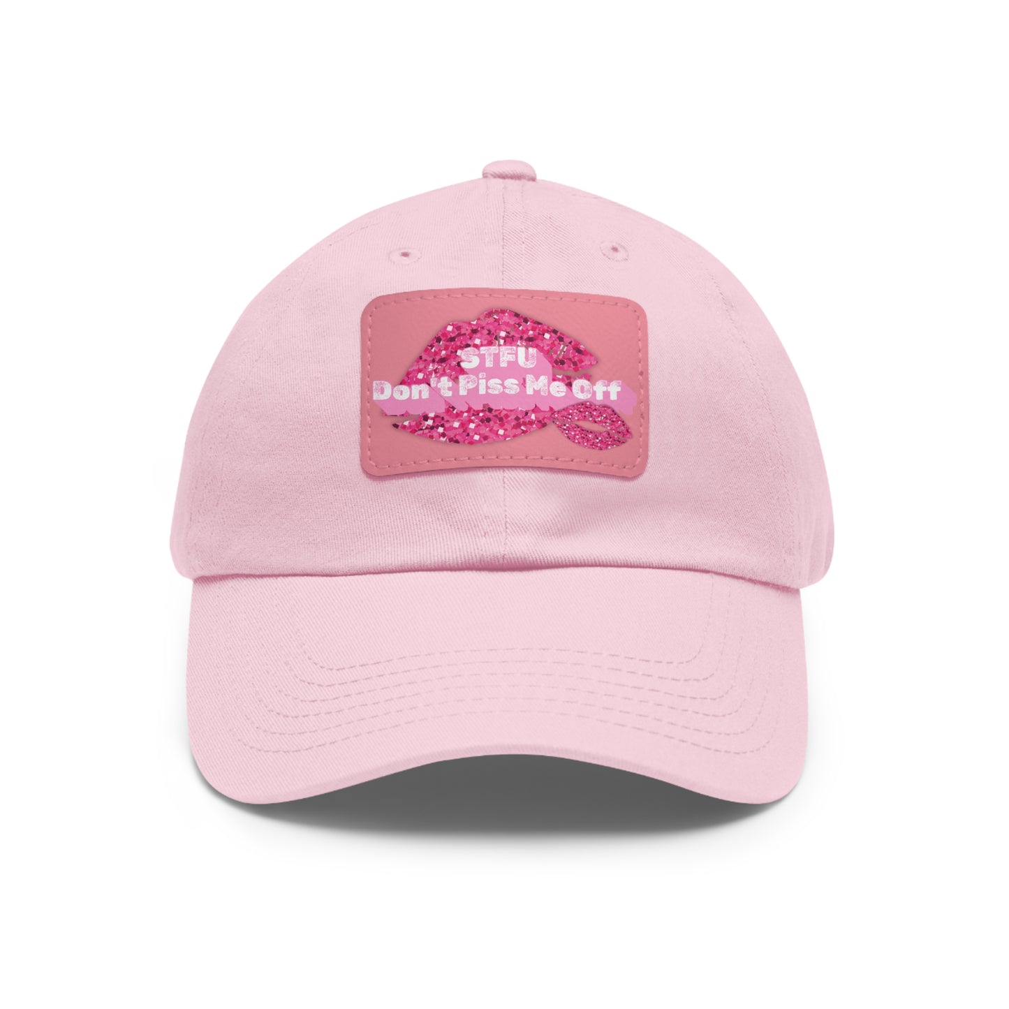 STFU Funny quotes baseball cap Hat with Leather Patch (Rectangle)