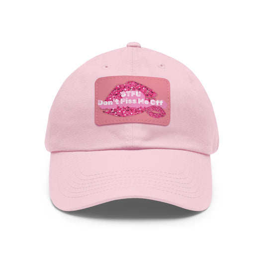 STFU Funny quotes baseball cap Hat with Leather Patch (Rectangle)
