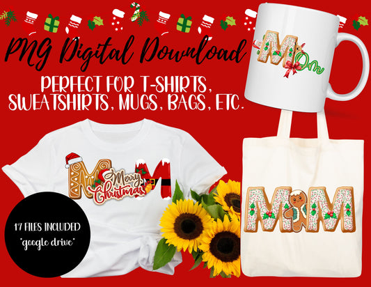 Christmas Digital Download Christmas MOM, DAD, PAPA Gingerbread Print DIGITAL DOWNLOAD ONLY