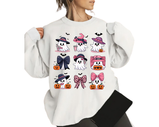 Cozy Pink Ghost Halloween Sweatshirt – Pumpkin, and Autumn Vibes, toddler, baby
