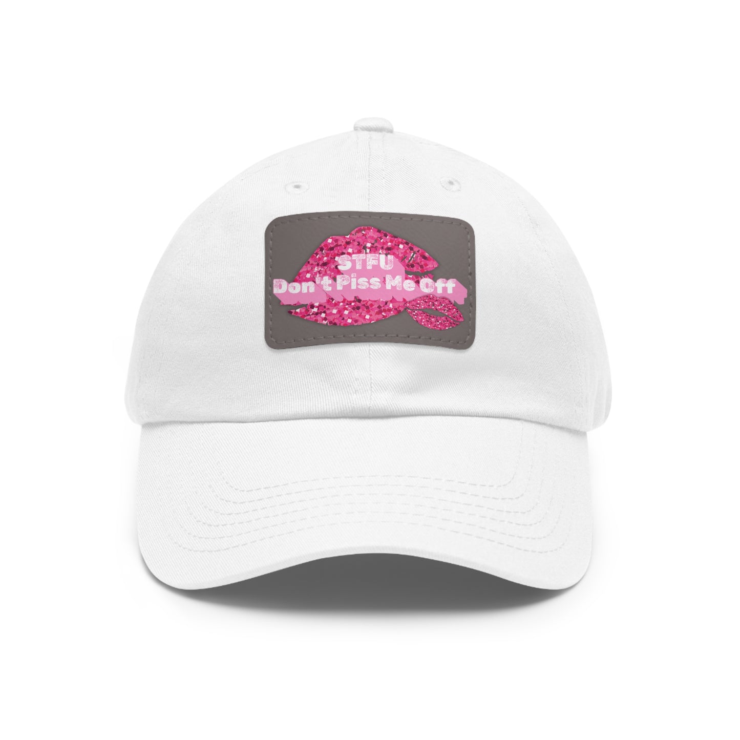 STFU Funny quotes baseball cap Hat with Leather Patch (Rectangle)