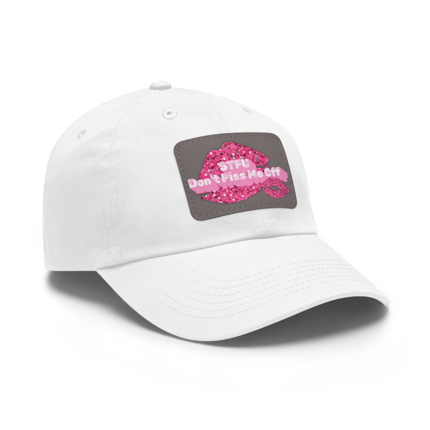 STFU Funny quotes baseball cap Hat with Leather Patch (Rectangle)