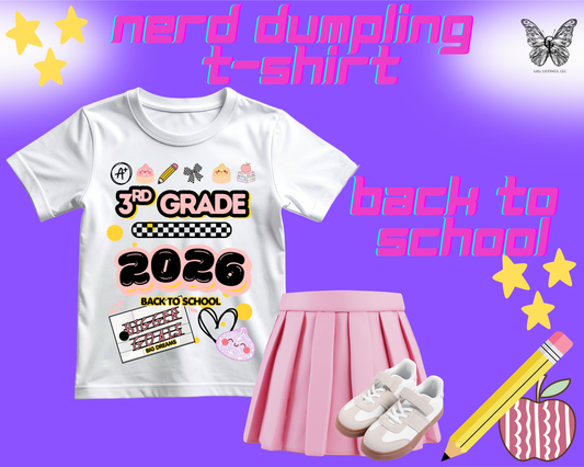 Cute Nerd Dumpling T-Shirt | First Day of School Shirt | Custom Grade Tee | Girls School Outfit